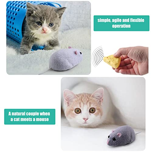 Juguete de ratón con control remoto para gatos | Ratón falso realista recargable por USB | Juguete de ratón RC con detección inteligente