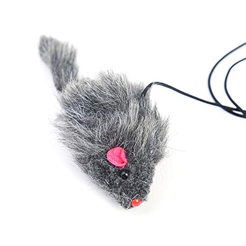 Juguete de ratón para mascotas – Peludos para gatos y gatos, ratones para colgar en la puerta, ratón, juguete interactivo para colgar en la puerta, ratones retráctiles de felpa para gatos (gris)