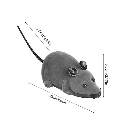 Juguete de ratones RC, control remoto electrónico inalámbrico Ratón de peluche Ratón de juguete de simulación de juguete de ratón para gato perro niño(gris)