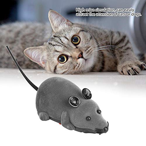 Juguete de ratones RC, control remoto electrónico inalámbrico Ratón de peluche Ratón de juguete de simulación de juguete de ratón para gato perro niño(gris)