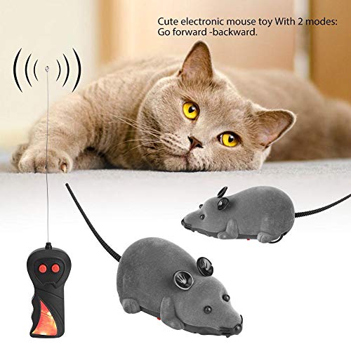 Juguete de ratones RC, control remoto electrónico inalámbrico Ratón de peluche Ratón de juguete de simulación de juguete de ratón para gato perro niño(gris)