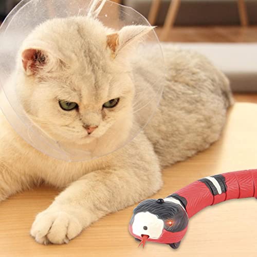 Juguete de serpiente con detección inteligente, juguetes interactivos para gatos, regalo de mordaza, accesorios para gatos con carga USB para perros, juguetes para accesorios de jardín y juguetes