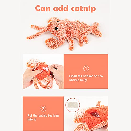 Juguete eléctrico para gatos, gambas, juguete interactivo, USB, juguete eléctrico de peluche, gamba, morder y patada, juguete eléctrico para gatos