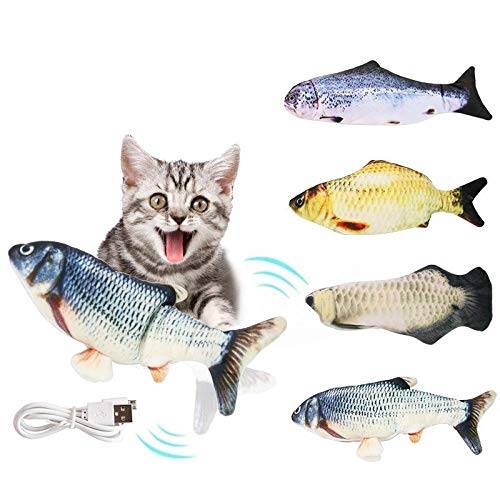 Juguete Electrónico para Gatos, Peces 3D, Carga USB Eléctrica, Simulación De Peces, Juguete para Gatos, Juego para Mascotas, Juguete Interactivo, Suministros para Fácil De Limpiar