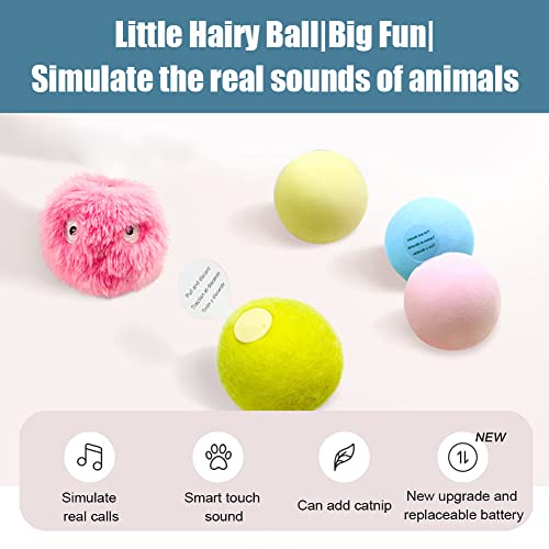 Juguete Hierba Gatera Bolas de Gato Juguete interactivas para Gatos Juguete de Gato con Sonido táctil Inteligente Juguete de Entrenamiento para Gatos Juguetes Creativos para Masticar