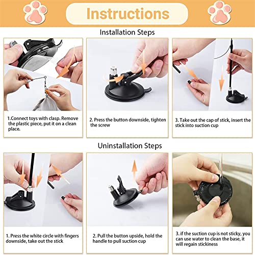 Juguete interactivo para gatos, plumas, juguete interactivo, con pluma, juguete interactivo para gatos, con ventosa, varita mágica para gatos, juguete para gatos