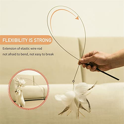 Juguete interactivo para gatos, plumas, juguete interactivo, con pluma, juguete interactivo para gatos, con ventosa, varita mágica para gatos, juguete para gatos