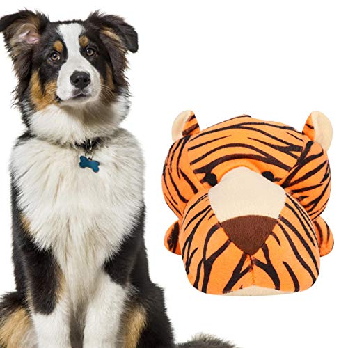 Juguete para cachorros, juguetes para perros, juguete para perros de peluche, elefante, cebra, tigre, juguete divertido para perros, limpieza dental para perros, juego interactivo(Tiger)