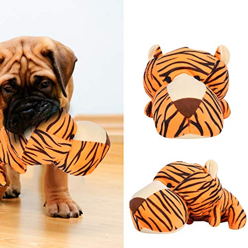 Juguete para cachorros, juguetes para perros, juguete para perros de peluche, elefante, cebra, tigre, juguete divertido para perros, limpieza dental para perros, juego interactivo(Tiger)