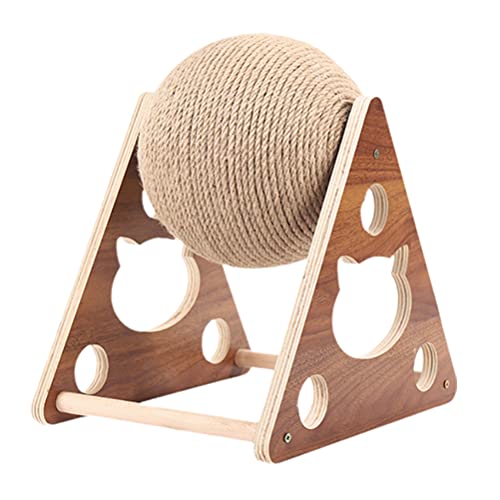 Juguete para Gatos - Bola de Cuerda de sisal Juguete para Gatos Marco de Escalada para Gatos Juguete para Mascotas Juego Interactivo Herramienta para rascar Estante de Madera para Muebles de Interior