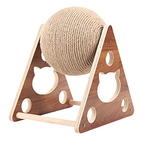 Juguete para Gatos - Bola de Cuerda de sisal Juguete para Gatos Marco de Escalada para Gatos Juguete para Mascotas Juego Interactivo Herramienta para rascar Estante de Madera para Muebles de Interior