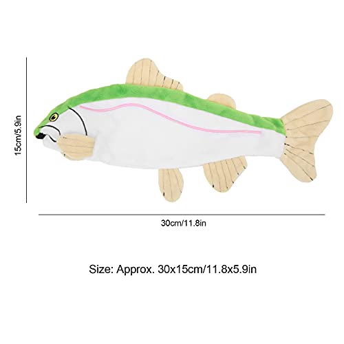 Juguete para gatos en movimiento que muerde el pez, juguete educativo para gatos Juguete de peluche duradero para peces que se desploma, BB integrado, ladrido para jugar con tus mascotas