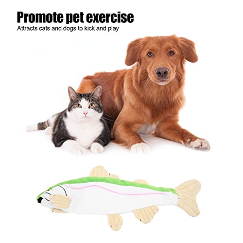 Juguete para gatos en movimiento que muerde el pez, juguete educativo para gatos Juguete de peluche duradero para peces que se desploma, BB integrado, ladrido para jugar con tus mascotas