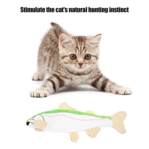 Juguete para gatos en movimiento que muerde el pez, juguete educativo para gatos Juguete de peluche duradero para peces que se desploma, BB integrado, ladrido para jugar con tus mascotas