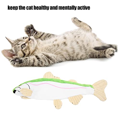 Juguete para gatos en movimiento que muerde el pez, juguete educativo para gatos Juguete de peluche duradero para peces que se desploma, BB integrado, ladrido para jugar con tus mascotas