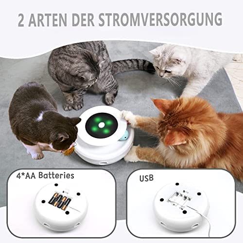 Juguete para gatos interactivo con pistas de bolas 2 en 1, con 2 muelles intercambiables, juguete eléctrico para gatos