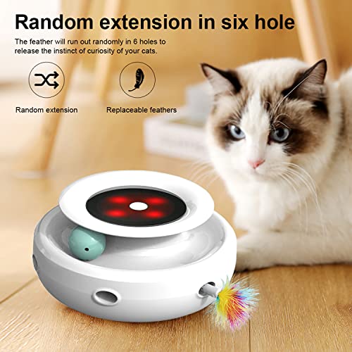 Juguete para gatos interactivo con pistas de bolas 2 en 1, con 2 muelles intercambiables, juguete eléctrico para gatos