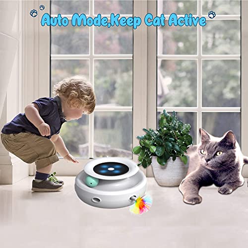 Juguete para gatos interactivo con pistas de bolas 2 en 1, con 2 muelles intercambiables, juguete eléctrico para gatos