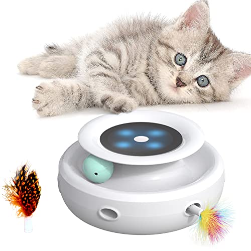 Juguete para gatos interactivo con pistas de bolas 2 en 1, con 2 muelles intercambiables, juguete eléctrico para gatos