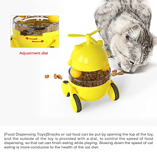 Juguete para gatos y gatos divertidos juguetes con collar, dispensador de alimentos, plato giratorio con 2 bolas, juguetes para gatitos interactivos YALAOBAN (juego)