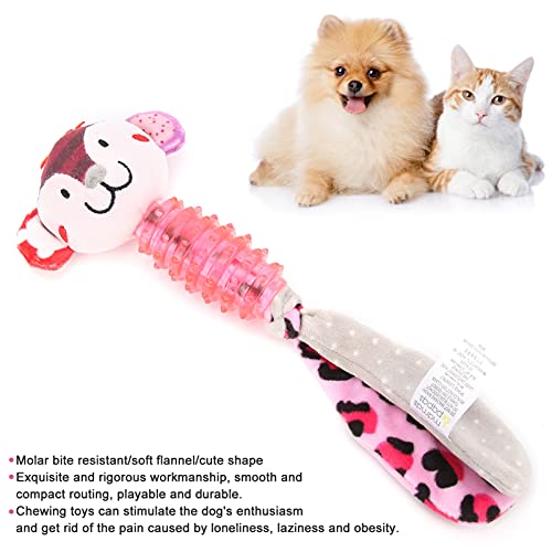 Juguete para masticar mascotas, juguete de entrenamiento de molares para mascotas, juguete de entrenamiento de molares de felpa con forma de cabeza de animal chirriante, para gatos y perros(rojo)
