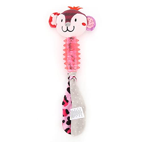 Juguete para masticar mascotas, juguete de entrenamiento de molares para mascotas, juguete de entrenamiento de molares de felpa con forma de cabeza de animal chirriante, para gatos y perros(rojo)