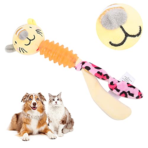 Juguete para Masticar Mascotas, Seguro Y Saludable para Usar el Juguete para Mascotas con Forma de Cabeza de Animal Reduce la Ansiedad Y el Aburrimiento. Portátil Y Ligero para Perros(Tigre amarillo)