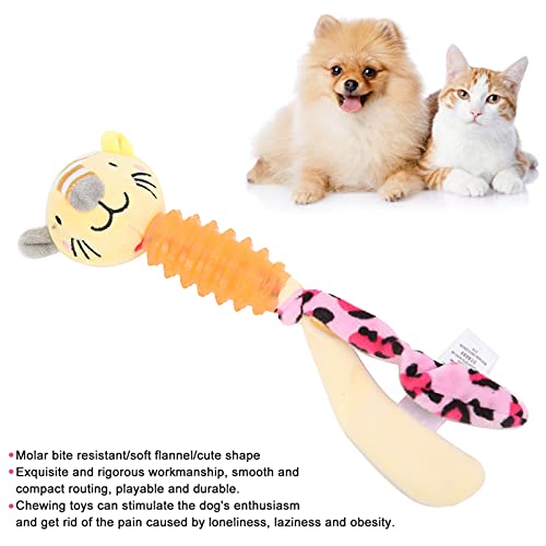 Juguete para Masticar Mascotas, Seguro Y Saludable para Usar el Juguete para Mascotas con Forma de Cabeza de Animal Reduce la Ansiedad Y el Aburrimiento. Portátil Y Ligero para Perros(Tigre amarillo)