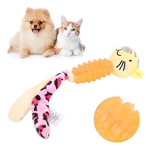Juguete para Masticar Mascotas, Seguro Y Saludable para Usar el Juguete para Mascotas con Forma de Cabeza de Animal Reduce la Ansiedad Y el Aburrimiento. Portátil Y Ligero para Perros(Tigre amarillo)