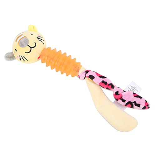 Juguete para Masticar Mascotas, Seguro Y Saludable para Usar el Juguete para Mascotas con Forma de Cabeza de Animal Reduce la Ansiedad Y el Aburrimiento. Portátil Y Ligero para Perros(Tigre amarillo)