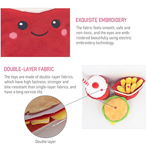 Juguete para perros, juguetes para perros de peluche interactivos chirriantes, juguetes para mascotas con forma de papas fritas rellenas de felpa suave, entrenamiento para morder mascotas jugando