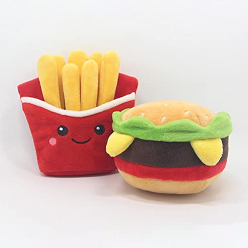 Juguete para perros, juguetes para perros de peluche interactivos chirriantes, juguetes para mascotas con forma de papas fritas rellenas de felpa suave, entrenamiento para morder mascotas jugando