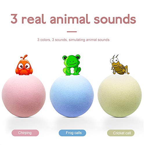 Juguetes de Bolas de Lana para Gatos y Gatitos, Nuevos Suministros para Mascotas Bola de Gravedad, Juguetes para Gatos Que Llaman Insectos, Sonido de Bolas de Lana