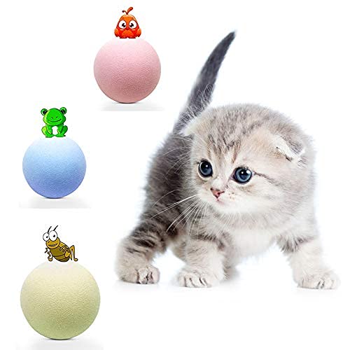 Juguetes de Bolas de Lana para Gatos y Gatitos, Nuevos Suministros para Mascotas Bola de Gravedad, Juguetes para Gatos Que Llaman Insectos, Sonido de Bolas de Lana
