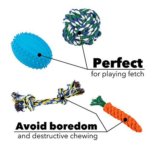 Juguetes de cuerda para perro, juego de 10 diferentes juguetes para perros grandes y pequeños