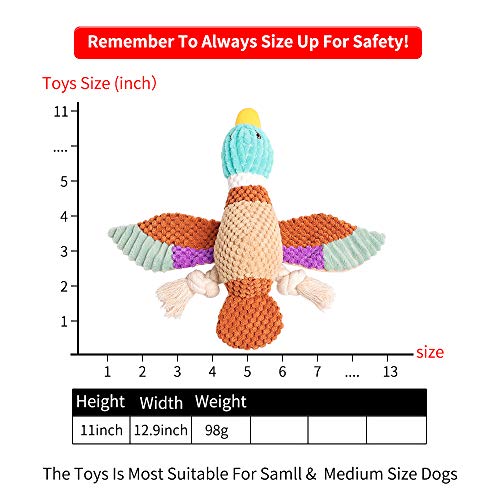 Juguetes de peluche para perros masticar juguetes loro y pato Squeaky Puzzle de peluche para perros - Actividad interactiva para perros