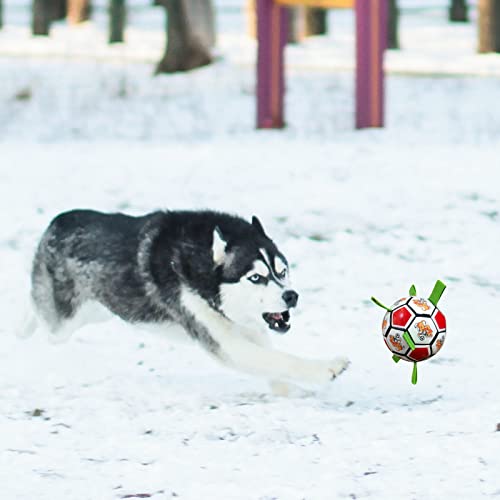 Juguetes de perros, pelotas para perros, pelota futbol para perro, pelotas para perros grandes (con bomba de aire y sorpresa)15cm pelota perro