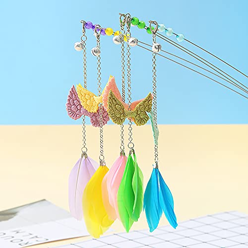 Juguetes de plumas de gato Juguetes para gatos de interior Teaser Juguete Interactivo Entrenamiento Gato Chaser Juguete para interior 3 piezas