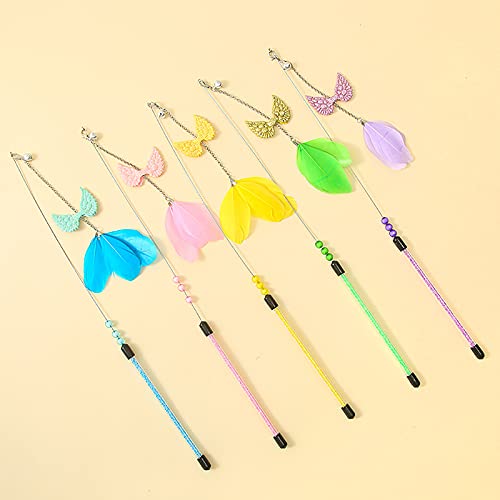 Juguetes de plumas de gato Juguetes para gatos de interior Teaser Juguete Interactivo Entrenamiento Gato Chaser Juguete para interior 3 piezas