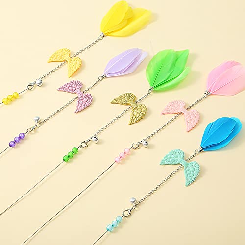 Juguetes de plumas de gato Juguetes para gatos de interior Teaser Juguete Interactivo Entrenamiento Gato Chaser Juguete para interior 3 piezas