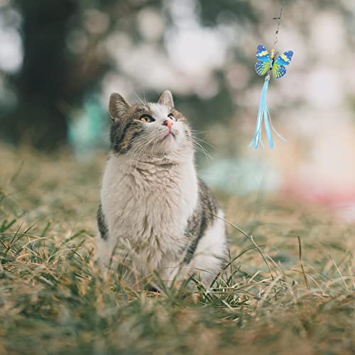 Juguetes Interactivos de Gato de Gato: Juego de Juguete de Varilla de Gato Retráctil con Borla de Mariposa para Gatito Gato Que Se Divierte Jugando Regalos