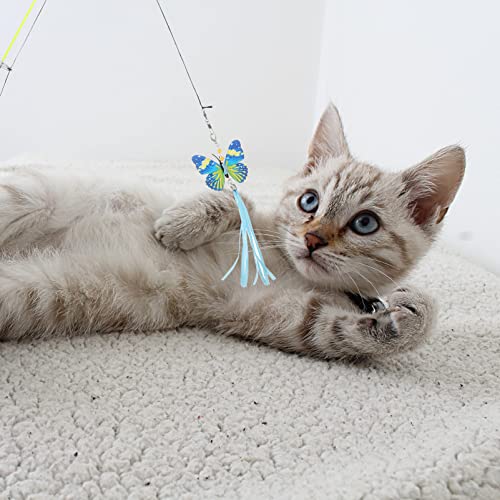 Juguetes Interactivos de Gato de Gato: Juego de Juguete de Varilla de Gato Retráctil con Borla de Mariposa para Gatito Gato Que Se Divierte Jugando Regalos