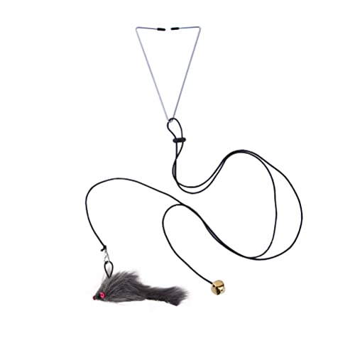 Juguetes interactivos de plumas para gatos, juguete para gatos con puerta colgante, juguete retráctil para gatos, ratón de cuerda, juguetes divertidos para gatos, juguetes para que los gatitos