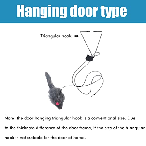 Juguetes interactivos de plumas para gatos, juguete para gatos con puerta colgante, juguete retráctil para gatos, ratón de cuerda, juguetes divertidos para gatos, juguetes para que los gatitos