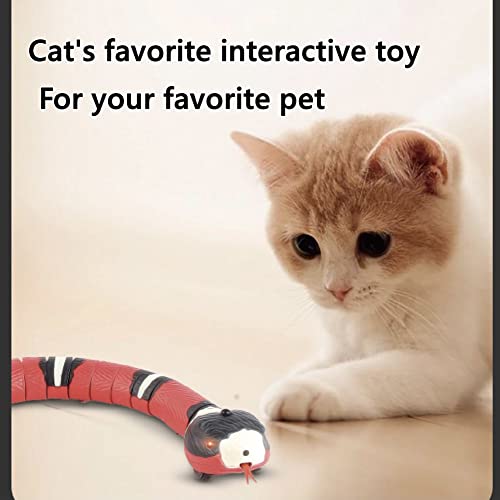 Juguetes interactivos para gatos con detección inteligente, juguete de serpiente interactivo con detección inteligente recargable, juguetes para mascotas para niños