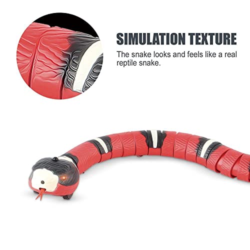 Juguetes para gatos con detección inteligente Juguete eléctrico para serpientes Juguetes interactivos para gatos Juguete electrónico automático recargable por USB para gatitos (15,35 pulgadas)