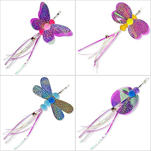 Juguetes para gatos de interior Gatos Juguetes de plumas Ejercitador de gato Varita de gato Teaser Varita de entrenamiento interactivo 5 piezas