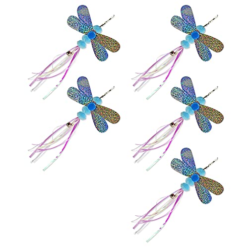 Juguetes para gatos de interior Gatos Juguetes de plumas Ejercitador de gato Varita de gato Teaser Varita de entrenamiento interactivo 5 piezas