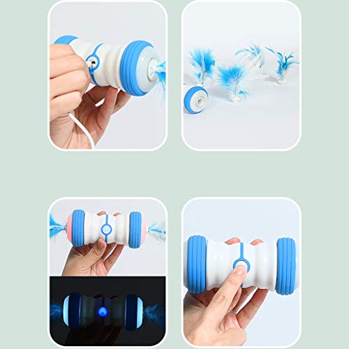 Juguetes para gatos de interior Programa inteligente Luz colorida reemplazable diseño de plumas juguetes para gatos