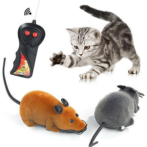 Juguetes para Gatos Interactivos Juguete para Ratas Juguete de Broma Juguete de Ratón de Control Remoto Inalámbrico Juguete de Gatito Eléctrico Divertido para Gatos